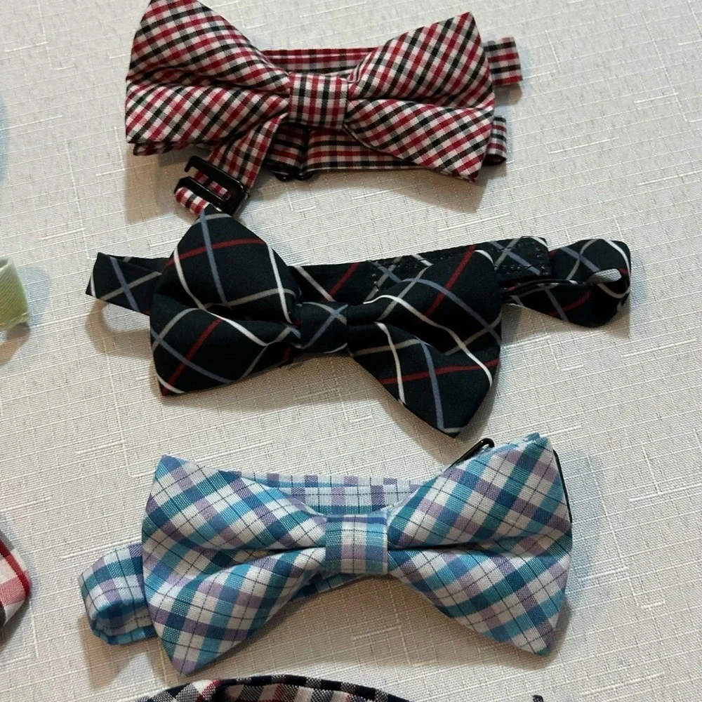 13 Infant Toddler Bow Tie Lot Plaid Formal Holiday Adjustable Accessories